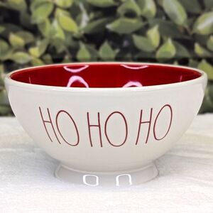 Rae Dunn HO HO HO Red/White Ceramic Holiday Bowl